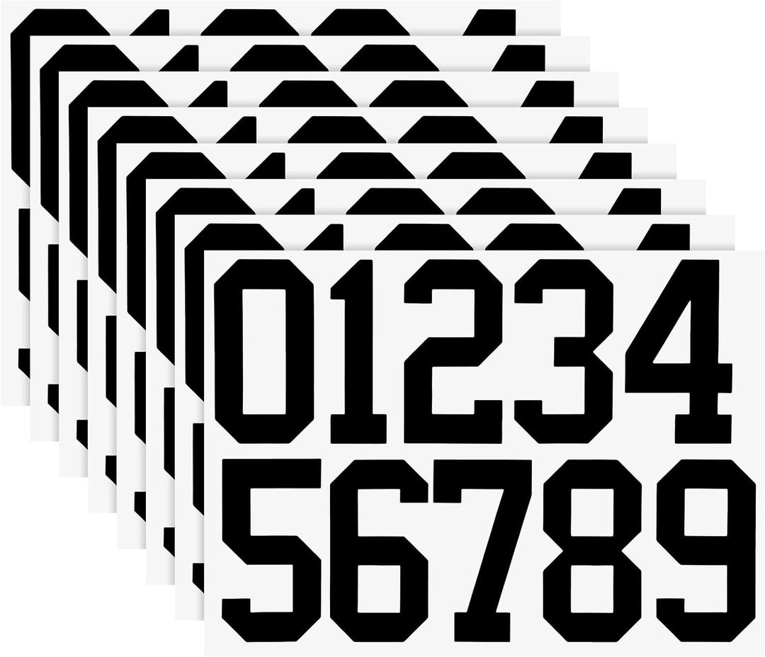 TaoBary 8 Sheets Mailbox Numbers Stickers Waterproof Vinyl Number Stickers Self Adhesive 0-9 Vinyl Decals for Car/Home/Residence(6 Inch, Black)
