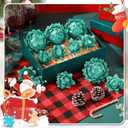 Syhood 12 Pcs Christmas Ball Ornaments Glitter Pinecone Balls Xmas Tree Decoration Hanging Pinecone Ornaments Rustic Pine Cones for Xmas Winter Party Holiday Wedding Home Decorations (Green)
