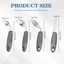 4Pcs Adaptive Utensils 45°Angled Parkinsons Utensils 3.5oz Adaptive Utensils for Elderly Weighted Utensils for Hand Tremors Eating Utensils for Disabled People for Disabled, Parkinson, Left-Handed