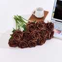 LATRORA 100 Pcs Artificial Roses Bulk Silk Chocolate Roses Tan Roses for Wedding Centerpieces Bridal Bouquet Mohter's Day Valentine's Day Home Decor