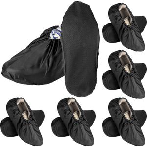 6 Pairs Non Slip Reusable Shoe Covers Waterproof Boot Covers for Household Carpet Floor Protection for Footwear and Rooms Clean (6 Pairs, Waterproof material, L)