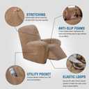 H.VERSAILTEX Velvet Recliner Chair Covers 1-Piece for Reclining Chair, Recliner Cover Feature Thick Luxury and Soft Fabric with Elastic Bottom, Anti-Slip Foams Attached (Camel,X-Large)