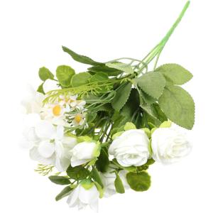 Zerodeko 4pcs Wedding Flower Bouquet Decor Artificial Daisy Arrangement for Home Party Realistic Faux Floral Bouquet for Wedding Decorations Easy Maintenance Elegance