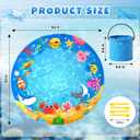4.9 X 4.9 Feet Baby Beach Pool, Waterproof Beach Pool Blanket for Toddler, 2 in 1 Toddler Paddling Pool with Carrying Bag, Collapsible Beach Puddle Mat for Boys Girls Kids Infant Outdoor Beach Toys