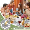Smiry Rectangle Picnic Table Cover, Waterproof Elastic Fitted Camping Tablecloths for 8 Foot Tables, Wipeable Flannel Backed Vinyl Tablecloth Protector for Indoor, Outdoor (Grey, 30x96 Inches)