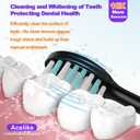 Whitening Electric Toothbrush for Adults and Kids, Rechargeable Toothbrush with 8 Brush Heads & Travel Case, 5 Modes & Smart Timer, 45000VPM Deep Clean, IPX7,One Fast Charge Last 120 Days - Black