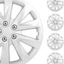SCITOO 4-Pack 15" Wheel Covers -Silver/Chrome Wheel Rim Cover Hubcaps OEM Style Replacement Snap On Car Truck SUV Hub Cap - 15 Inch Set