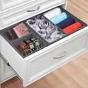homyfort Dresser Drawer Organizer, Foldable Cloth Storage Box Closet Cube Basket Bins Containers Divider with Drawers for Underwear, Bras, Socks, Ties, Scarves, Set of 6, Grey