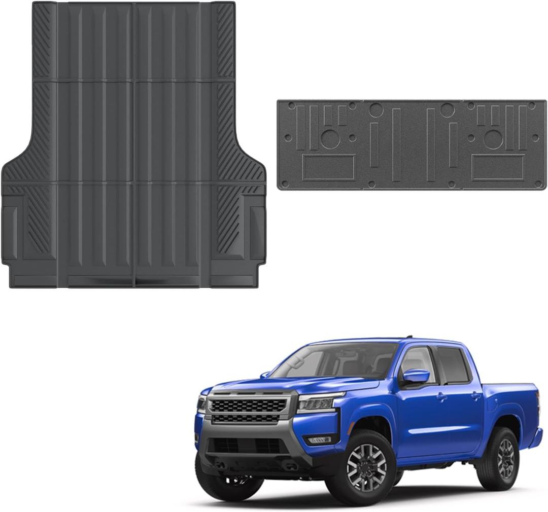 Truck Bed Mat Tailgate Mat Compatible with 2022-2025 Nissan Frontier 5Ft Bed Circle Style Tailgate All Weather Protection TPE Accessories (22-25 Frontier 5FT Circle Style Tailgate)