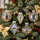 48 Pcs Christmas Fillable Ornaments Ball 3.15 Inch Clear Plastic Ornaments DIY Craft Transparent Ball for Christmas Wedding Xmas Holiday Party Tree Decor Home (Iridescent)