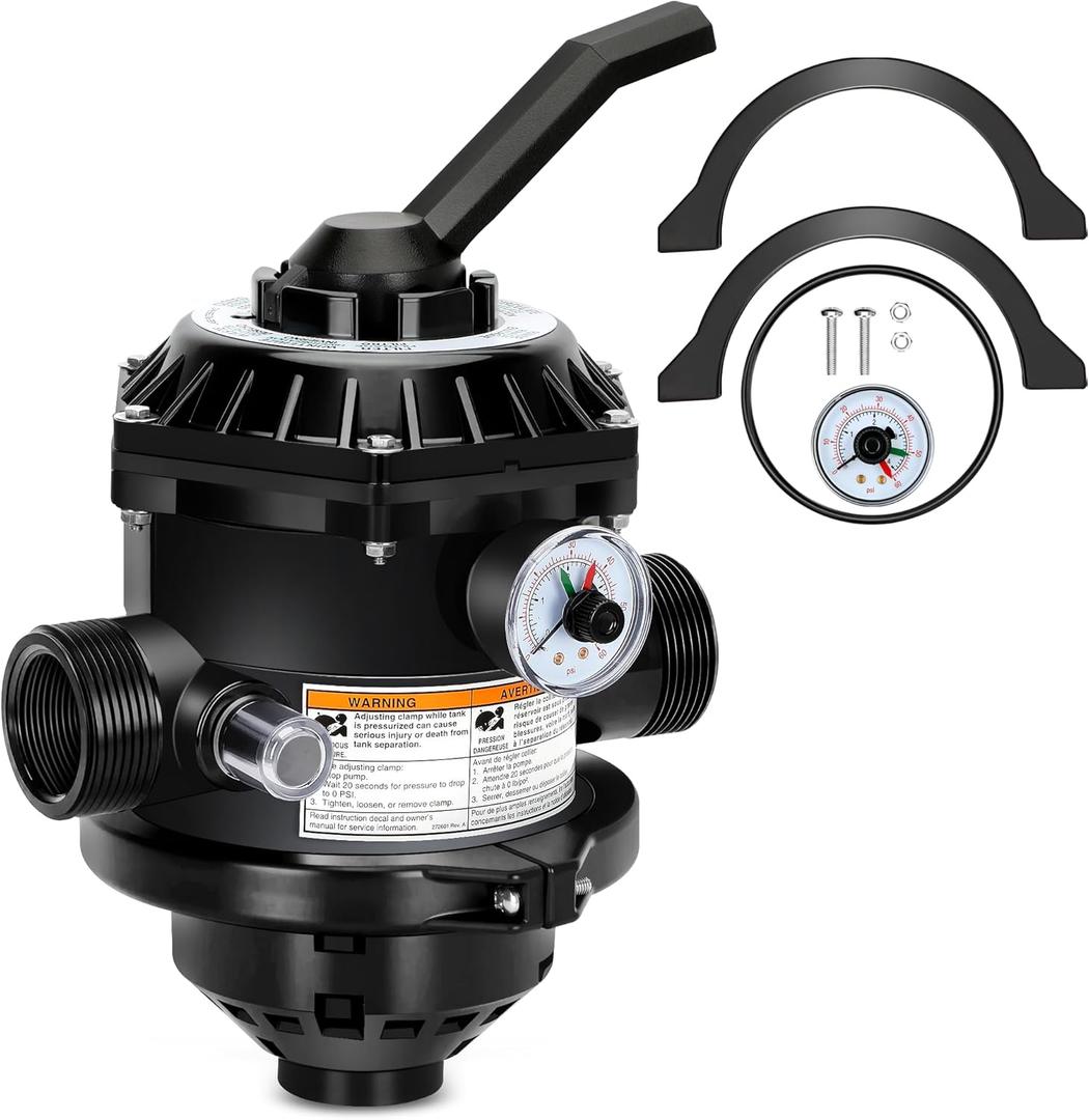 262506 1-1/2-Inch 6-Way Clamp Style Valve Compatible with pentair Sand Dollar/Tagelus/Starbright Pool and Spa Sand Filter, Replace 262506 262504 Multiport Valve