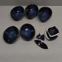vicrays Ceramic Dipping Sauce Bowls  Small Charcuterie Dip Cups Cooking Prep Condiment Oil Dish Mini Tapas Plates for Soy Sushi Salsas Wasabi Appetizer Dessert - Set of 6 Blue