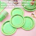 Green Paper Plates, 168 Pcs Lime Green Plates and Napkins Party Supplies, Birthday Plates Serve 24, for St Patricks Day, Graduation Party Decorations