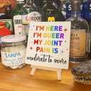 5 x LGBT Pride Month Gifts for Men Women, LGBT Rainbow Progress Pride Lesbian Gay Queer Home Office Desk Decor, LGBTQ Equality Decor Sign, Pain Is Moderate severe