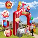 Kalolary 10FT Circus Party Arch Outdoor Decoration Inflatable, Blow Up Animal Inflatable with Built-in LED for Carnival Theme Birthday Halloween Christmas Outdoor Yard Garden Decor