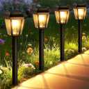 Solar Lights Outdoor 8 Pack Pathway Lights Waterproof with 3000K Vintage Tungsten Filament Light Bulbs for Yard Garden Walkway Driveway Landscape Path