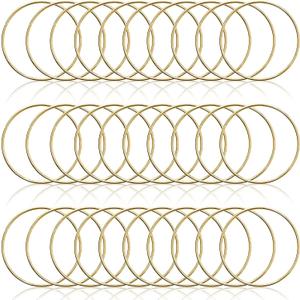 30 Pcs 3 Inch Metal Rings for Craft Gold Floral Macrame Hoops Rings Wreath Hoop Rings for DIY Crafts Macrame Dream Catchers Home Decorations Wall Hanging Crafts