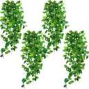 DomeStar 4PCS Fake Hanging Plants, Artificial Ivy Vines Faux Pothos Lifelike Hanging Greenery Wall Decor for Indoor Outdoor Home Office Decor (No Baskets)
