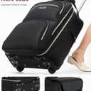 Ponhog Rolling Backpack for Women, 15.6 Inch Travel Laptop Wheeled Backpack, 30L Roller Carry On Backpack or Adults Business College Work Overnight, Stylish Personal Item, Black