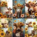 EWJRNSF 6 Pack 5D Diamond Painting Kits for Adults, Highland Cow Diamond Arts Kits Diamond Art Sets,Gem Painting by Number Kits for Adults Beginners Home Wall Decor 11.8x15.7 Inches