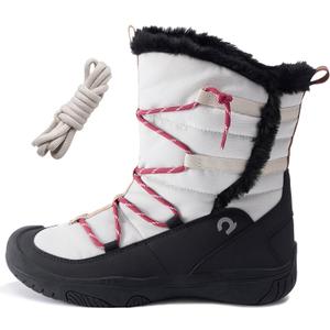 HAPPY NOCNOC Boys Girls Snow Boots Waterproof Outdoor Sport Warm Cozy Anti-Slip Lightweight Winter Shoes for Toddler/Little/Big Kid (Black/White)