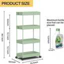 SPACEKEEPER Storage Cart 4-Tier, Bathroom Rolling Cart Utility Storage Organizer Shelf Mobile Shelving Unit for Kitchen Living Room Bathroom Laundry Room & Dressers, Green