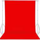 GFCC 6FTX9FT Red Backdrop Background - for Photography Photo Booth Backdrop for Photoshoot Background Screen Video Recording Parties Curtain