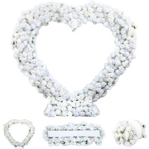 Novabright Fabric Cloth Base Artificial Flower Arrangement Decorative Heart Arch Backdrop Wedding Proposal Photo Booth Background for Outdoor Indoor Events Commercial, No Arch(White)