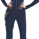 XXLOG Police Costume Adult Women Cop Costume Jumpsuit with Hat for Halloween Cosplay Dress Up Party, M