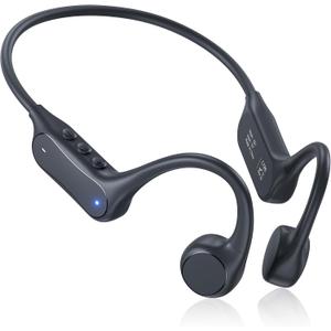 Bone Conduction Headphones Bluetooth 6.0, Open Ear Headphones for Running with Mic, 1H Fast Charge, 10H Playtime, IP54 Waterproof, 0.9oz Ultra-Light Running Headphones