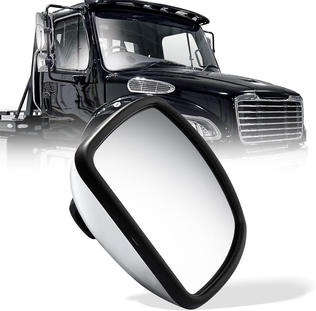 for Freightliner M2 Wide Angle Chrome Door Mirror With Heating and Defrosting - Lower Mirror for 2004-2016 Truck, Universal Left/Driver and Right/Passenger Side