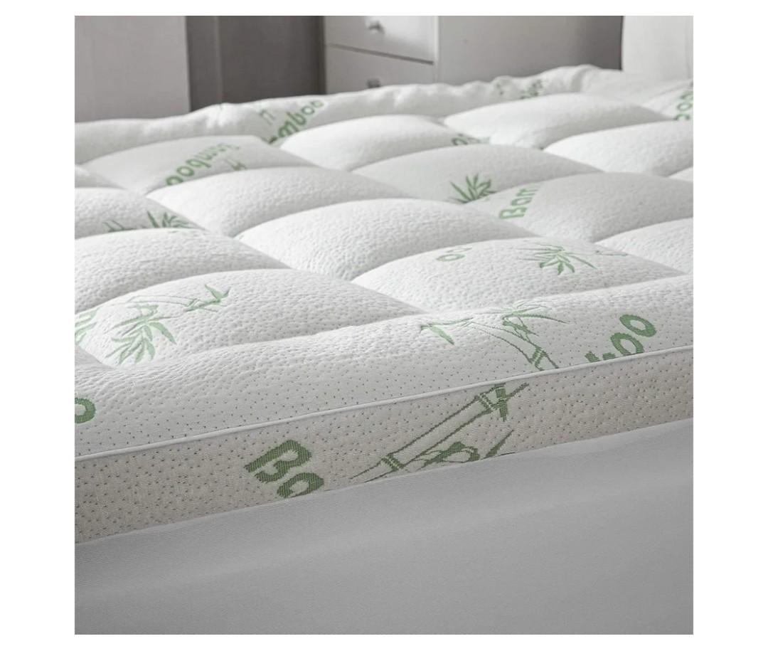 Cooling Mattress Topper - Queen Size | Plush Pad Mattress Topper for Back Pain Relief, 8-21" Deep Pocket | Viscose Made from Bamboo Pillow Top | Bedroom Essentials