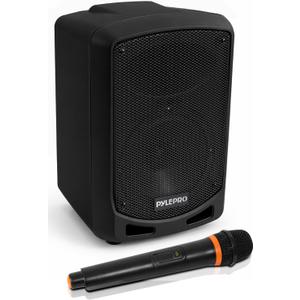 Pyle Portable Bluetooth PA Speaker System - Indoor Outdoor Karaoke Sound System w/Wireless Mic, Audio Recording, Rechargeable Battery, USB/SD Reader, Stand Mount, for Party, Crowd Control - Pyle