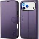 TUCCH Case Wallet for iPhone 17 Pro Max (6.9") 2025, Stand | RFID Blocking | 4 Card Holder | TPU Shockproof Inner Shell | PU Leather | Magnetic Closure Folio Protective Cover | Deep Purple
