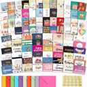 100 Unique Birthday Cards with Envelopes - Assorted Happy Birthday Cards, 4 x 6 inches, Envelopes & Stickers in Bulk Boxed Set