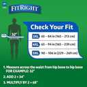 FitRight Bariatric Adult Diapers, Ultra Heavy Absorbency, 3XL (Waist Size 65in-84in), 12 Count, Disposable Incontinence Briefs for Men and Women, Moisture-Wicking, Leak Protection,