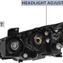 Headlight Assembly Fit for 2016-2021 Honda Civic,Halogen Headlamp w/LED DRL Chrome Housing Replacement Driver Passenger Side