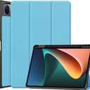 2 x Tablet Cover for Xiaomi Mi Pad 5/5 Pro 11"(2021 Release),Ultra Slim Folio Stand Lightweight Auto Sleep/Wake Up Leather Case for Xiao Mi Pad 5 Pro 5G,with Pencil Holder (TPU-Light Blue)