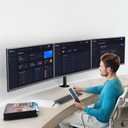 UPGRAVITY Triple Monitor Desk Mount,Three Monitors Stand Fits 3 Screens up to 27 inch,Load Bearing 17.6 lbs Per Arm,Fully Adjustable,Clamp & Grommet Mount,VESA Mount 75x75/100x100mm