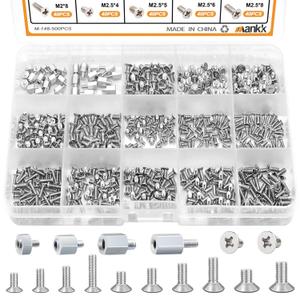 mankk 500PCS M.2 SSD Screw Kit M.2 SSD Mounting Screws Motherboard Standoffs M.2 M2.5 M3 NVMe Screw for Laptop PC Repair & DIY