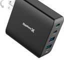 100W USB C Charger, 4 Port GaN Fast Charger Block Foldable Type C Charging Block Fast Charging Block Compatible with MacBook Pro/Air, iPhone 15/14/13/Mini/Pro/Pro Max/Samsung Galaxy (Black)