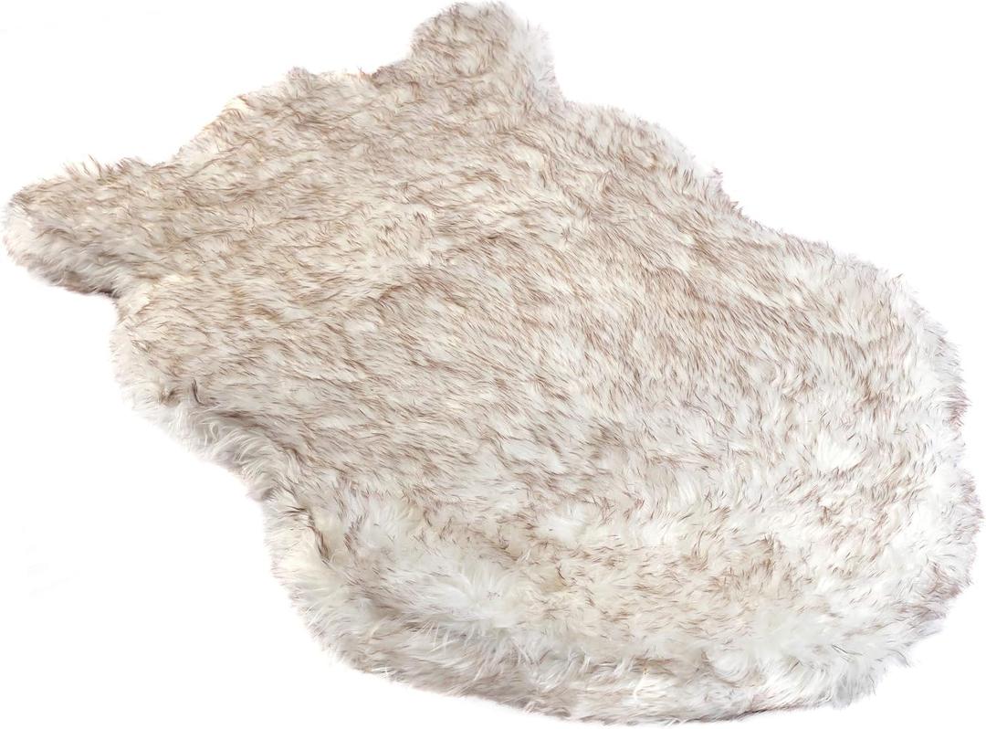 IHAPPYDOG Replacement Dog Bed Cover, Machine Washable (White w/Brown Tips, Medium 40x25)