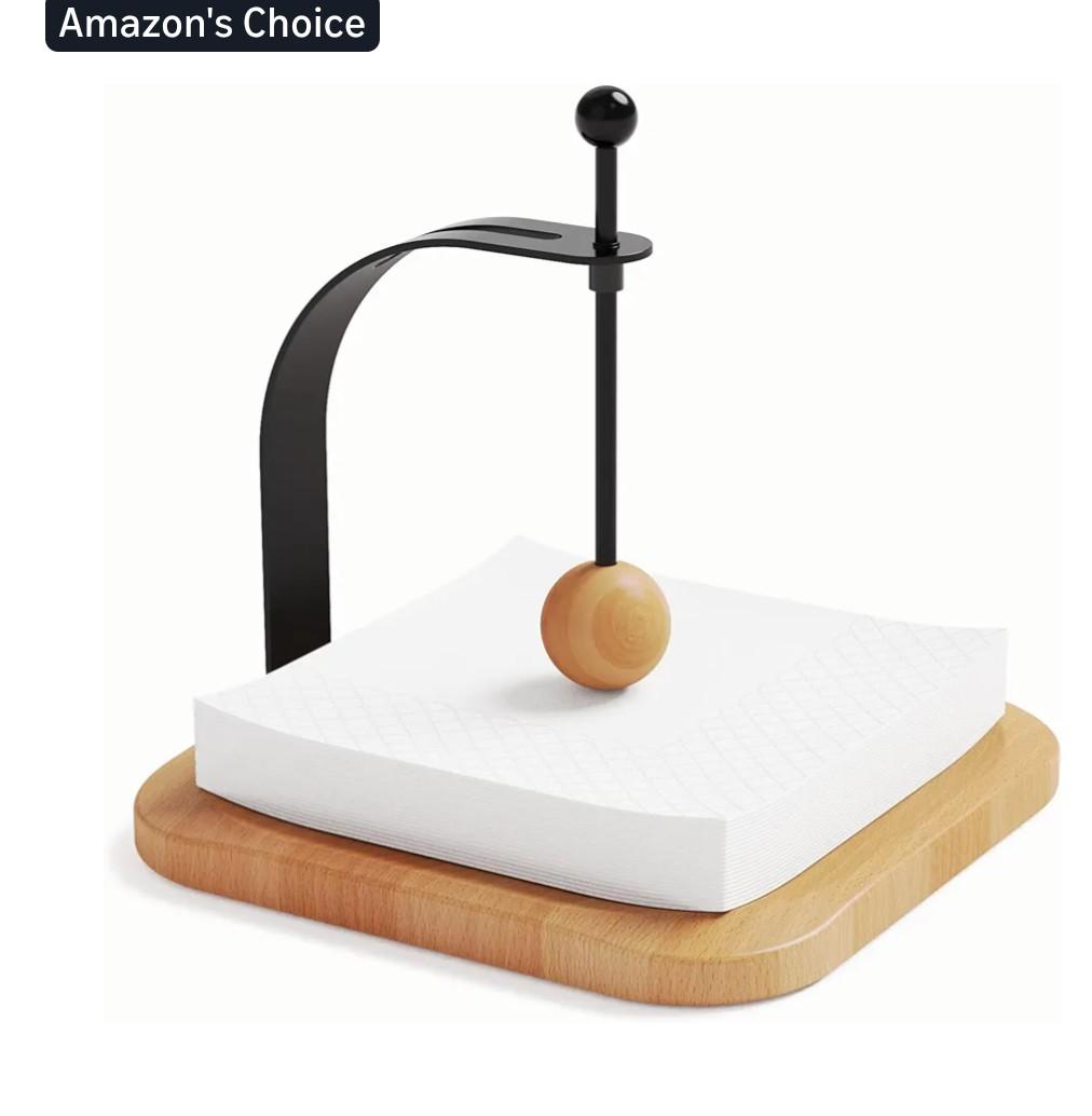 Napkin Holder for Table, Wood Napkin Holders for Paper Napkins, Cocktail Napkin Holder, Suitable for Kitchen, Restaurant, Bar, Office, Parties, Home Décor, Hotel, Cafe (Beech Wood)