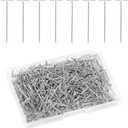 500pcs 1.5 inch T Pins for Wig, Metal Display Jewelry T Pins with Storage Box Straight Pins for Hanging Knitting Pictures Craft Crochet Positioning (Silver)