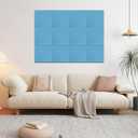 12 Pack Large Cork Board Alternative, 47" x 35" Bulletin Board, Felt Wall Tiles with Safe Removable Adhesive Tabs, Cork Boards for Walls Office School & Home (Lake Blue)