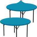 misaya 2 Packs Round Spandex Tablecloths, Stretch Elastic Tablecloth Cover Fits for 36"-44" Round Tables, Washable Polyester Table Cloth for Dining, Party, Outdoor and Indoor, Turquoise