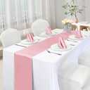 VACVELT 12 Pack Satin Table Runners - 12 x 72 Inches Long, Blush Pink Table Runner Decorations for Wedding, Birthday Party, Banquet, Graduation, Engagements