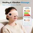 Cordless Heated Eye Mask with Massager, Warm Compress for Eyes, 3D Contoured Light-Blocking Eye Mask for Dry Eyes, LED Display, 3 Heat & Vibration Modes, Home, Office & Travel