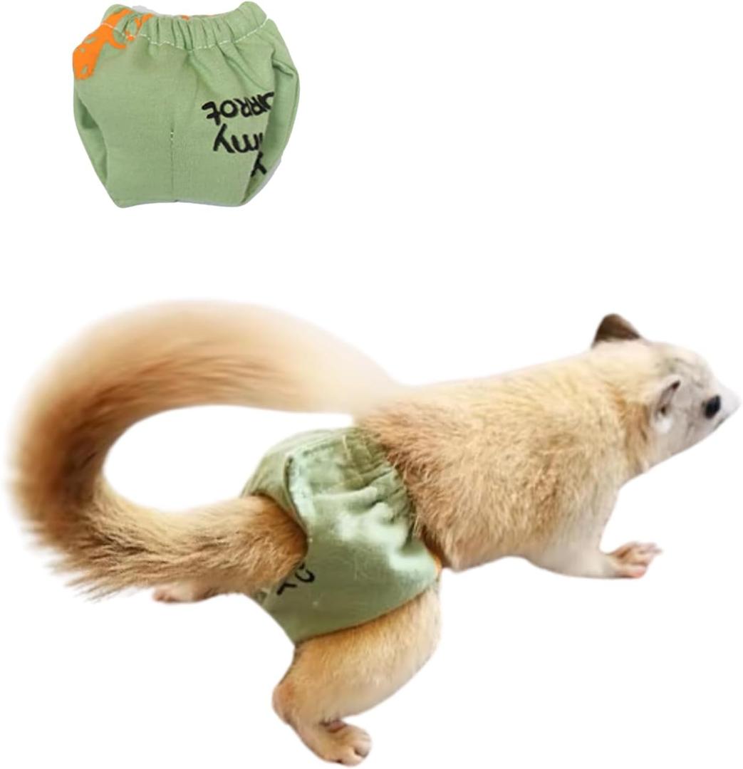 Adjustable Small Pet Diapers, Reusable Washable Squirrel Diapers Absorbent with Buckle Pants No Leak Reusable Diapers for Gliders Small Pets Mini Carrier Diaper (M)
