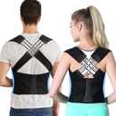 VOKOKOYA Posture Corrector for Women and Men,Adjustable Shoulder Straightener,Back Support Brace,Upper Spine scoliosis, hunchback Black XX-Large